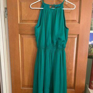 Silky Kelly Green High Low dress